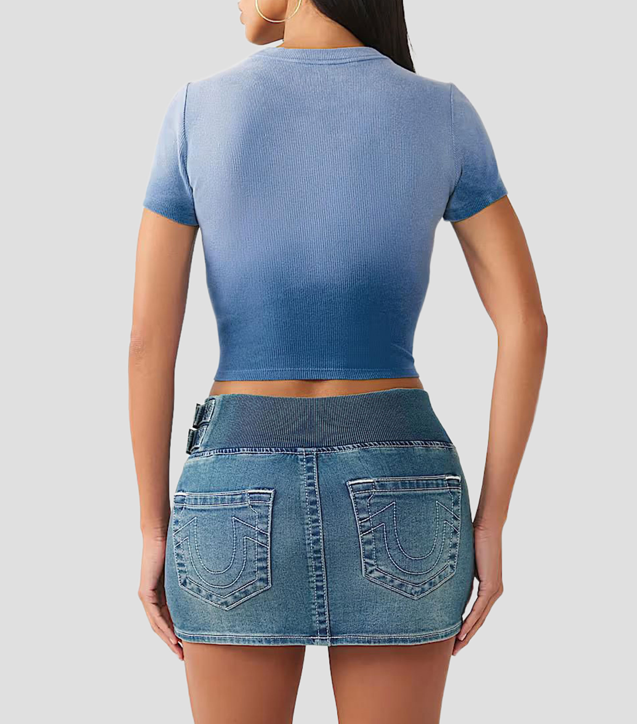 Playera cuello redondo manga corta estampada Mujer